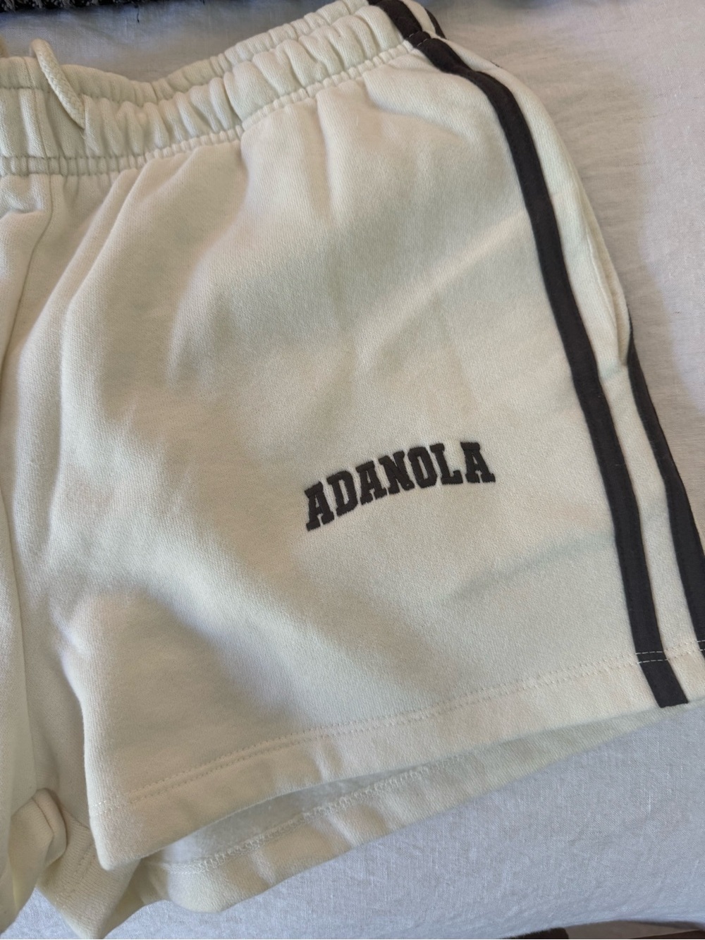 Adanola Cream Shorts with Black Side Stripes - Picture 2 of 3